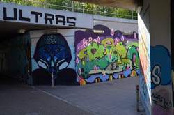Unterführung an der Haltestelle Markstraße mit Graffiti