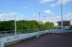 Unibrücke Bochum, mit Baustelle an der Ruhr-Uni