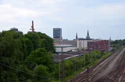 Blick von der Brücke am Lohring Richtung Bochum-City (2)