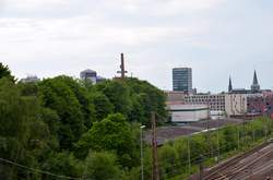 Blick von der Brücke am Lohring Richtung Bochum-City (7)