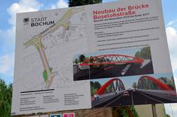 Baustellenschild Harpener Str. Bochum, September 2017