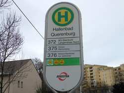 Bus-Haltestelle Schild Hallenbad Querenburg, Hustadtring (1)